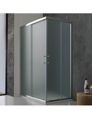 Box Doccia Angolare 2 lati Scorrevole 90x90 cm in Cristallo Temperato 6 mm Opaco 190h cm| New Vertigo Angolare