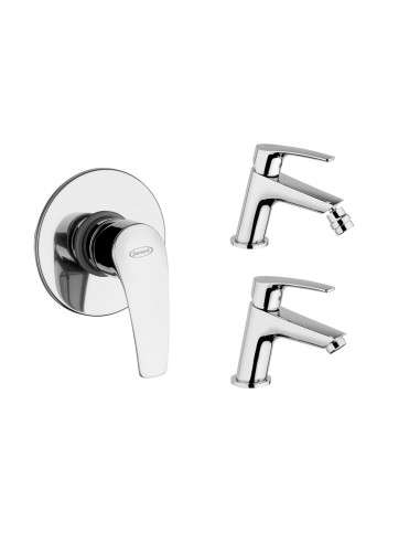Set Miscelatore Lavabo - Bidet - Incasso Doccia | Jacuzzi Rubinetteria Lucente Set Rubinetteria Bagno