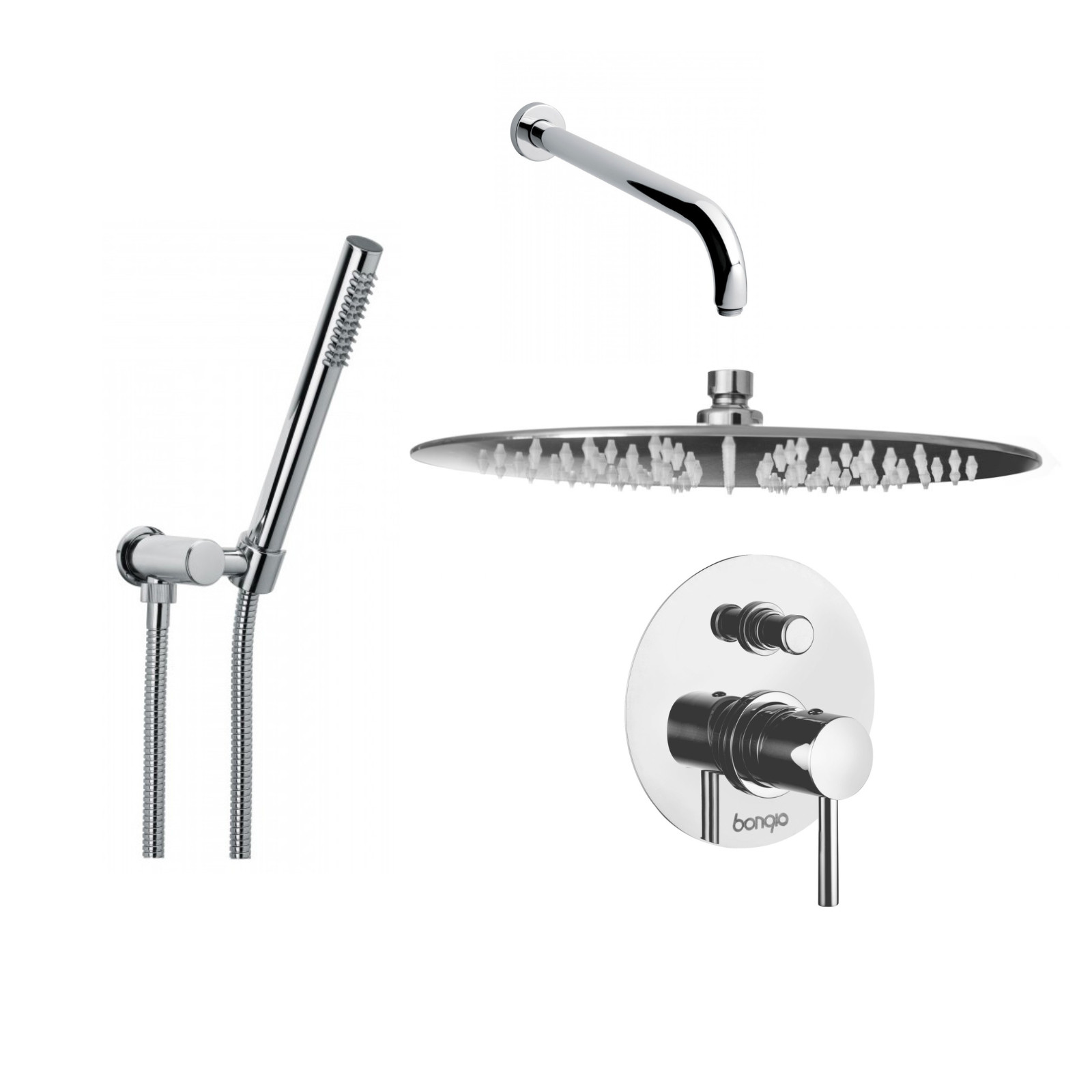 Set Doccia Diametro 25 cm Acciaio Inox 4 Pz Rotondo | Bongio