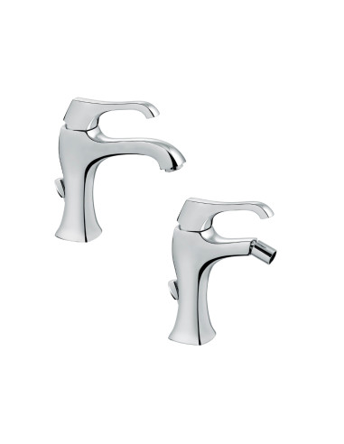 Set Miscelatore Lavabo e Bidet con Scarico Incluso | Emmevi Rubinetterie Ares Set Rubinetteria Bagno