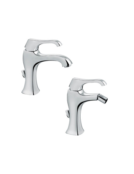 Set Miscelatore Lavabo e Bidet con Scarico Incluso | Emmevi Rubinetterie Ares Set Rubinetteria Bagno