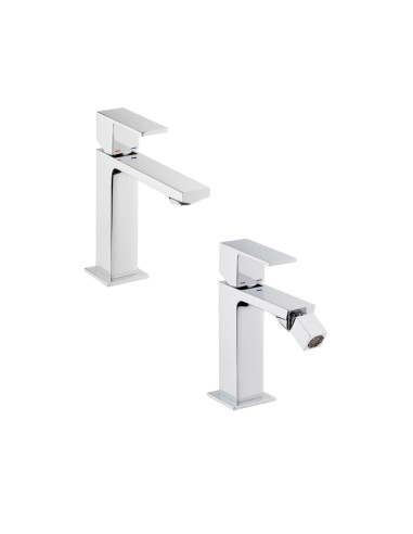 Set Miscelatore Lavabo e Bidet con Scarico Incluso | Emmevi Rubinetterie Gea Set Rubinetteria Bagno