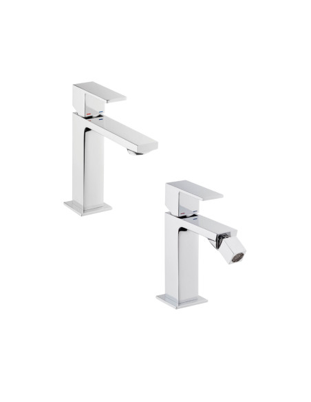 Set Miscelatore Lavabo e Bidet con Scarico Incluso | Emmevi Rubinetterie Gea Set Rubinetteria Bagno