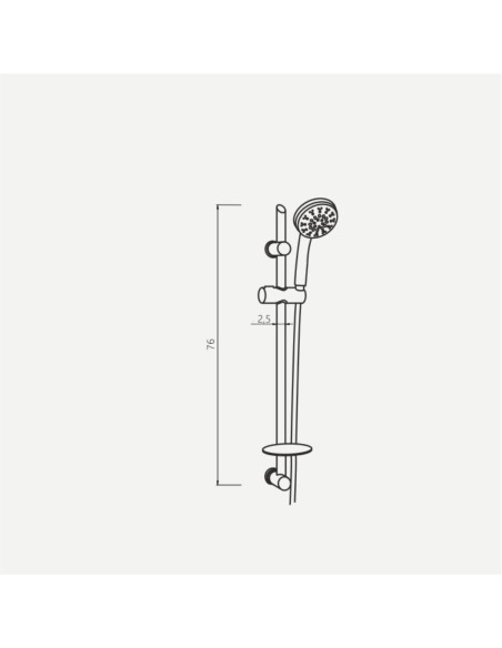 Set Saliscendi Doccia con Portasapone 5 Getti in Acciaio Inox | Osb Saliscendi