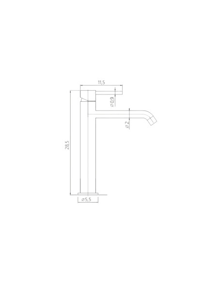 Miscelatore Lavabo Alto Nero Opaco con Scarico Click Clack Incluso | Orta Rubinetteria Lavabo Bagno