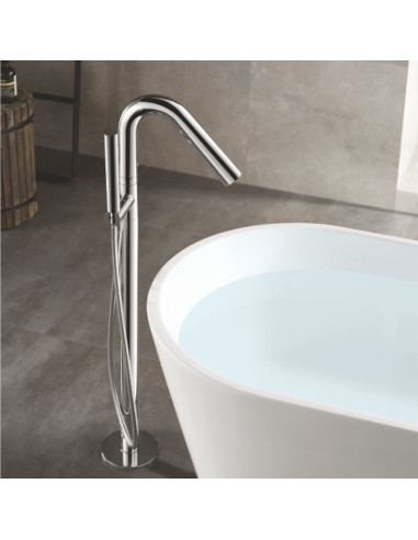 Miscelatore Vasca Freestanding a Colonna ad Alta Portata Cromo Lucido | Orta Vasca