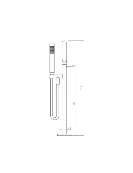 Miscelatore Vasca Freestanding a Colonna ad Alta Portata Cromo Lucido | Orta Vasca