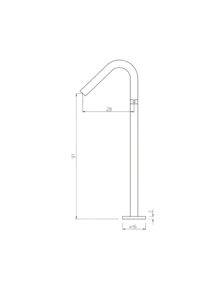 Miscelatore Vasca Freestanding a Colonna ad Alta Portata Cromo Lucido | Orta Vasca
