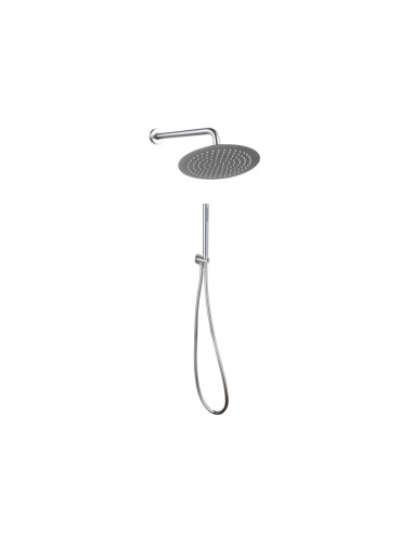Set Doccia Acciaio Inox Tondo 25 cm Nikel Spazzolato | Positano Set Doccia