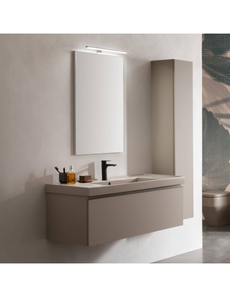 Composizione da Bagno Sospeso 105 cm Castoro Lavabo ad Una Vasca e Specchio Inclusi con Colonna Abbinata | Geromin Vera Plus Com