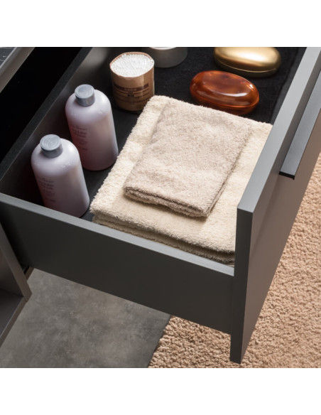 Composizione da Bagno Sospeso 105 cm Castoro Lavabo ad Una Vasca e Specchio Inclusi con Colonna Abbinata | Geromin Vera Plus Com