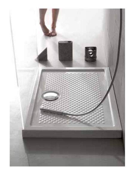 Piatto Doccia 80x120 Ceramica Antiscivolo Bianco Lucido H 6,5 cm | Globo Docciaviva Piatti Doccia Rettangolari