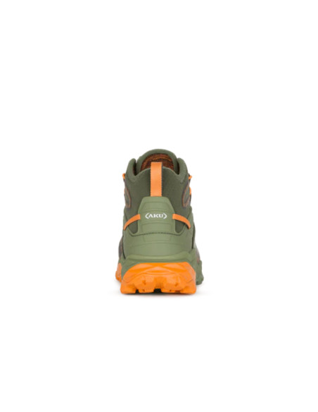 Scarponi da Trekking Impermeabili con Suola Vibram Verde Militare-Arancio | Aku Flyrock Mid Scarpe da Trekking