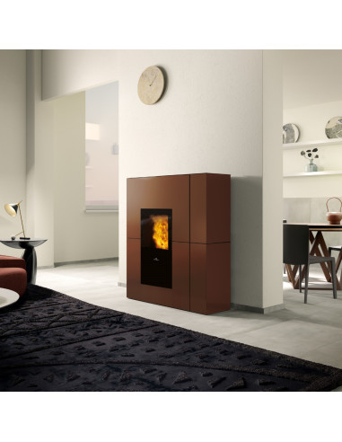 Termostufa a Pellet Idro 23 kW in Acciaio Bronzo  | Edilkamin Blade H23 Evo Termostufe a Pellet