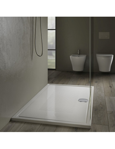 Piatto Doccia 80x100 Ceramica Bianco Lucido | LIF H3 Piatti Doccia Rettangolari