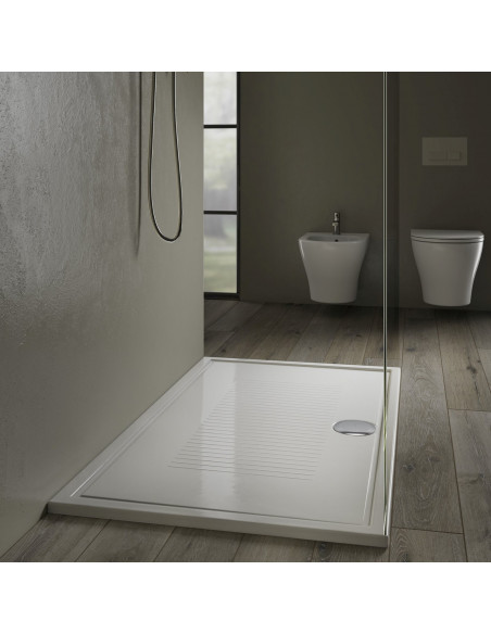 Piatto Doccia 80x100 Ceramica Bianco Lucido | LIF H3 Piatti Doccia Rettangolari