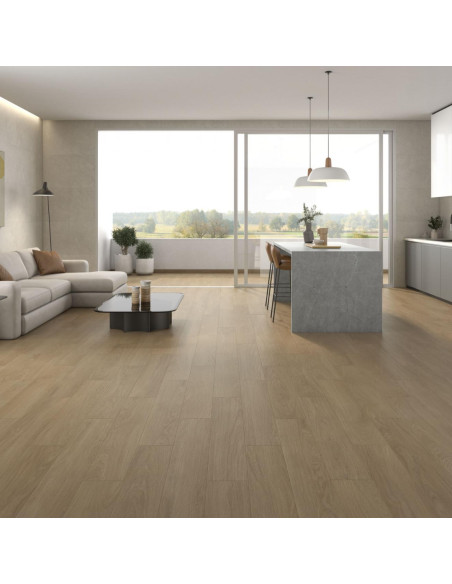 Pavimento Gres Porcellanato Effetto Legno 20x120 cm Rettificato | Pamesa Kalon Roble Pavimenti in Gres Porcellanato