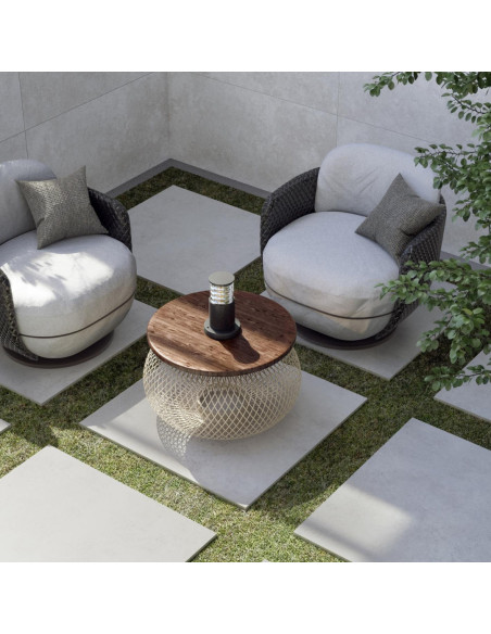 Pavimento Gres Porcellanato da Esterno in R11 Effetto Cemento 60x60 cm Rettificato | Pamesa Koncept Argent Pavimenti in Gres Por