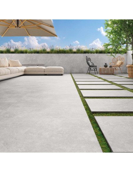 Pavimento Gres Porcellanato da Esterno in R11 Effetto Cemento 60x60 cm Rettificato | Pamesa Koncept Argent Pavimenti in Gres Por
