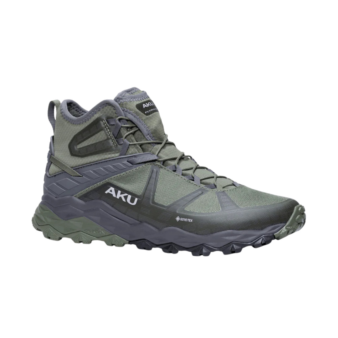 Scarponcino Verde Grigio Fast Hiking Impermeabile | Aku Flyrock Mid Gtx