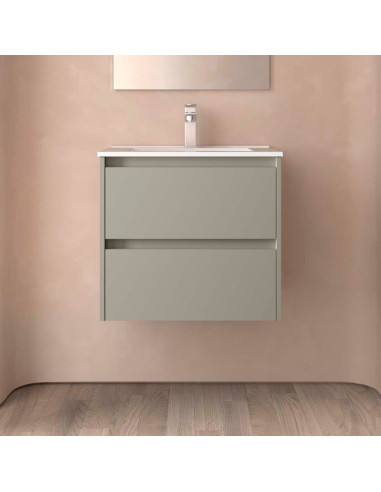 Mobile da Bagno Sospeso 70 cm Lavabo Incluso Grigio Satinato | Salgar Noja Mobili Sospesi