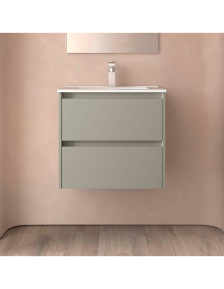 Mobile da Bagno Sospeso 70 cm Lavabo Incluso Grigio Satinato | Salgar Noja Mobili Sospesi