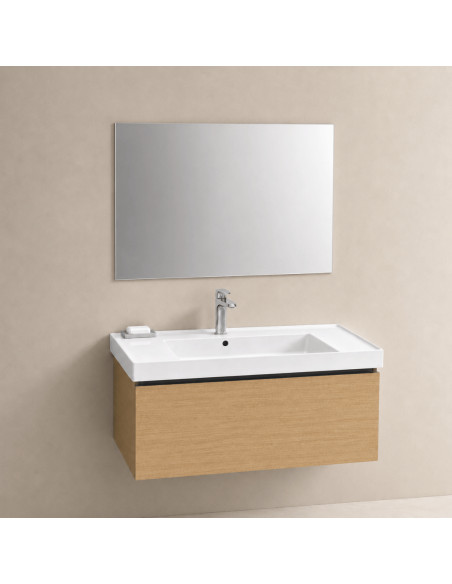 Composizione da Bagno Sospeso 120 cm Sablè Naturale Lavabo ad Una Vasca | Geromin Vera Plus