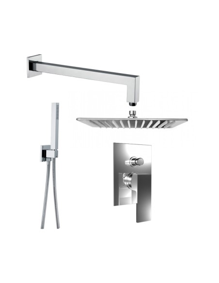 Set Doccia 25x25 cm Acciao Inox 4 Pz Quadro | Bongio Set Doccia