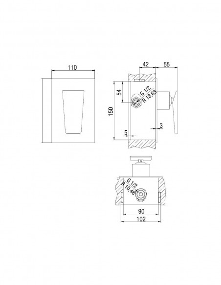Miscelatore Doccia Incasso | Jacuzzi Rubinetteria Beam Miscelatore Doccia