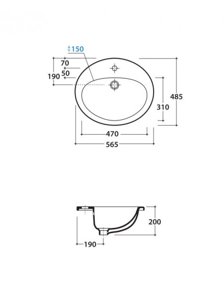 Lavabo Semi Incasso | Globo Minori 56.48 Incasso