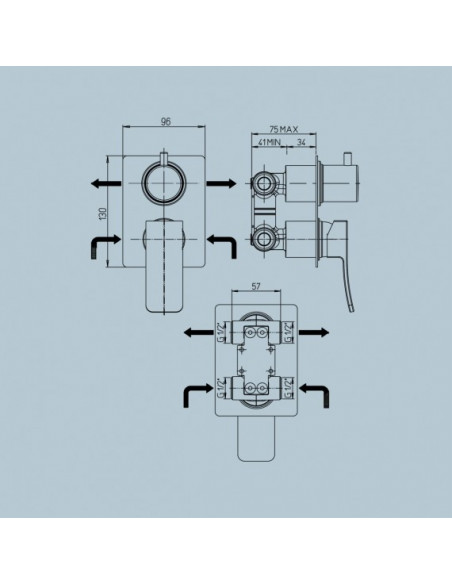 Miscelatore Doccia Incasso | Jacuzzi Rubinetteria Tank Miscelatore Doccia