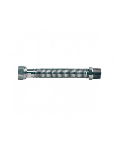 Tubo Flessibile Estensibile 10/20 cm Acciaio Nudo per Acqua 3/4" x 3/4" M/F