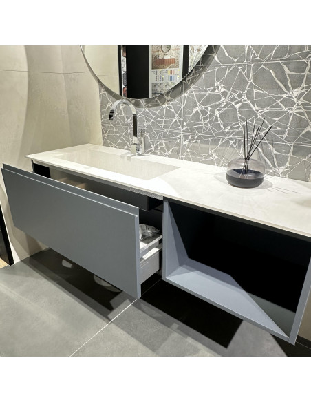 Composizione da Bagno Sospeso 146 cm  Bromo Opaco | Compab B-Go 022 Composizione per Bagno