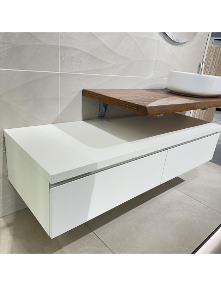 Composizione da Bagno Sospeso con Top 140 cm Rovere Bollito | Compab Jacana Composizione per Bagno