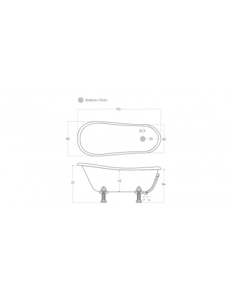 Vasca da Bagno FreeStanding 160x80 cm | Stathus Antiqua Vasche da Bagno