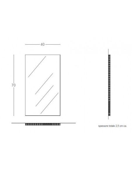 Specchio da Bagno Reversibile 70x40 | PG M017.A Specchiere