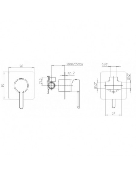 Miscelatore Doccia Incasso Nero Opaco | Jacuzzi Rubinetteria Sunset Yo Miscelatore Doccia