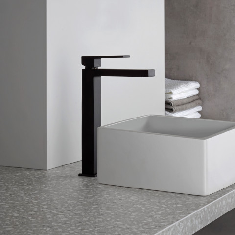 Miscelatore Lavabo Alto Nero Opaco | Jacuzzi Rubinetteria Twinkle Yo Rubinetteria Lavabo Bagno