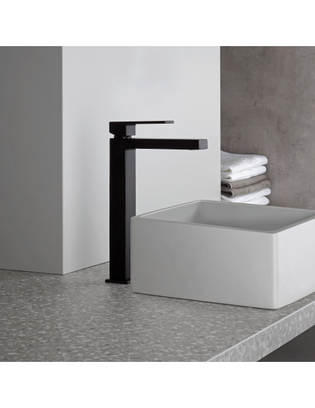 Miscelatore Lavabo Alto Nero Opaco | Jacuzzi Rubinetteria Twinkle Yo Rubinetteria Lavabo Bagno