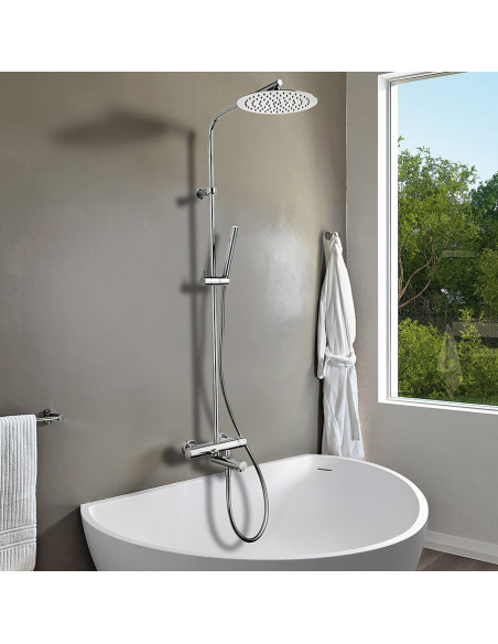 Colonna Doccia Con Miscelatore Termostatico Ø 25 cm | Jacuzzi Rubinetteria Sunset Colonna Doccia