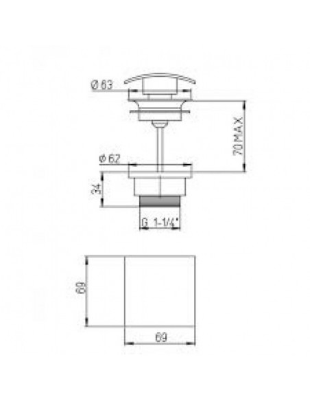 Piletta Scarico Lavabo e Bidet Quadra | Jacuzzi Rubinetteria Pilette e Sifoni