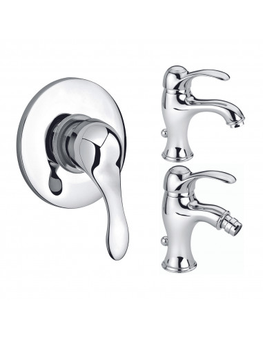 Set Miscelatore Lavabo - Bidet - Incasso Doccia | Emmevi Melody Set Rubinetteria Bagno