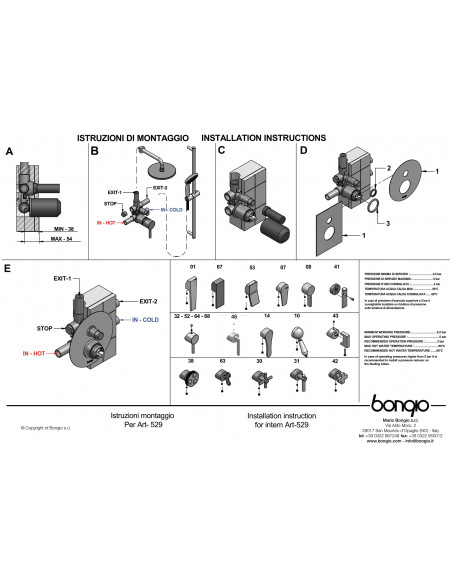 Set Doccia Acciaio Inox 4 Pz Rotondo | Bongio Set Doccia