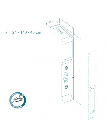 Pannello Multifunzione Doccia Bianco | Easy Pannello Doccia