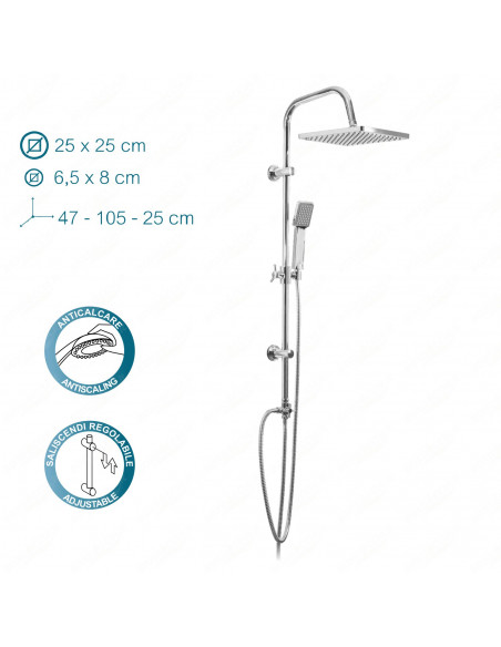 Colonna Doccia Acciaio Inox | Square Colonna Doccia