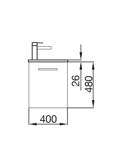 Mobile Bagno Sospeso 40 cm Lavabo e Specchio Inclusi Rovere Caledonia | Salgar Micro Mobili Sospesi