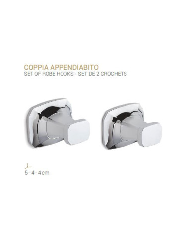 Coppia Appendiabito da Parete | Metaform Aida Accessori Bagno