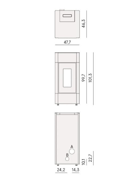 Stufa a Pellet Ventilata | Cadel Cristal 9 Antracite Stufe a Pellet