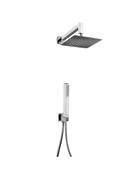 Set Doccia Acciaio Inox Quadro 25x25 cm | Jacuzzi Rubinetteria Twinkle Set Doccia