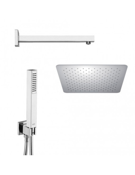 Set Doccia Acciaio Inox Quadro 25x25 cm | Jacuzzi Rubinetteria Twinkle Set Doccia
